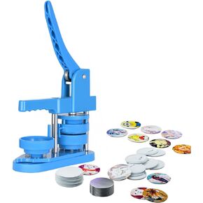 آلة صنع الأزرار 58 مم - 100 لوازم صنع الأزرار - آلة صنع الدبابيس آلة الضغط على الأزرار لشارات الأزرار التي تصنعها بنفسك - مثالية للحرف اليدوية والحفلات والأحداث in Kuwait