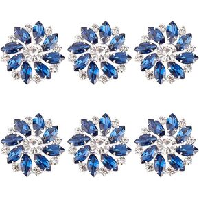 FINGERINSPIRE 6 PCS Shiny Flower Rhinestone Buttons 1 inch Brass Rhinestone Shank Buttons Pink Crystal Embellishments Sew On Buttons with 1-Hole Jewelry Decorations for Crafts Wedding Party Clothes