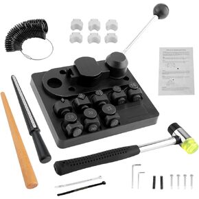 Ring Bender Ring Bending Tool Kit, Ring Making Tool with Nylon Dies Ring Bending Machine, Multi-Functional Jewelry Making Tool, Earring Bending Tool Ring Sizer Measuring Tool