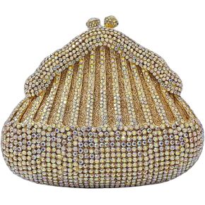 Novelty Crystal Clutch Coin Wallet Women Rhinestone Purse Sparkling Evening Bags for Wedding Party Prom Handbag(small house 1)