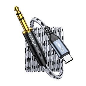 SNANSHI USB C to 1/4 Inch Audio Cable 3.3ft - Type-C to 6.35mm TRS Stereo Audio Cable for Sound Board,AMP,Mixer,Speaker (𝐍𝐨𝐭𝐞:𝐂𝐚𝐧𝐧𝐨𝐭 𝐛𝐞 𝐮𝐬𝐞𝐝 𝐟𝐨𝐫 𝐆𝐮𝐢𝐭𝐚𝐫 𝐑𝐞𝐜𝐨𝐫𝐝𝐢𝐧𝐠)