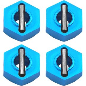 4PCS Vgoohobby Aluminum 12mm Wheel Hex Hubs Mount Adapter with 2x10 mm Pins Compatible with 1/10 RC Car Truck Truggy Buggy,Blue