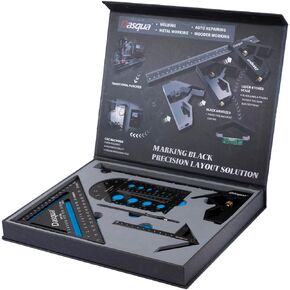 Dasqua 5-Piece Multifunctional Woodworking Set Centring Square Combination Square Measuring Tool for Woodworkers, Machinists, Handymen, and DIY Enthusiasts