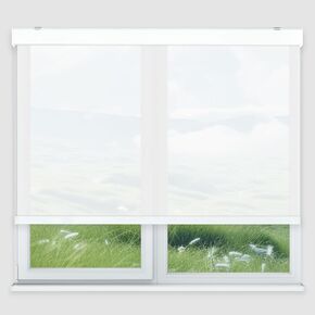 Foiresoft Cordless Solar Shades Roller Blinds for Windows Light Filtering 3% Openness 97 UV Protection Home Office UV Protection [White, W 47 x H 64 inch]