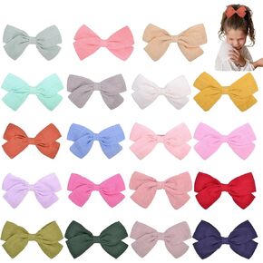 مشابك شعر للفتيات الصغيرات من بيتوني، 20 قطعة من مشابك الشعر المصنوعة يدويًا من الكتان، مشابك شعر على شكل تمساح، إكسسوارات للشعر للأطفال الصغار والرضع والفتيات في أزواج (لون عشوائي، 10 أزواج) in Kuwait