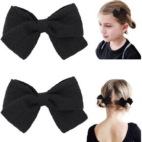 2PCS Baby Girls Hair Bows Clips Hair Barrettes Boutique Hair Accessories for Kids Toddlers Babies in Pairs -Black in Saudi Arabia