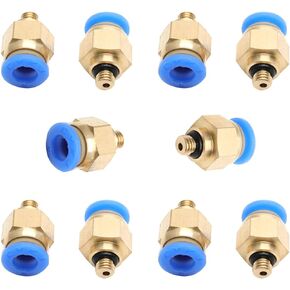 Luomorgo One touch hose Connector 6mm/0.24 inch Thread M5 Pneumatic Air Straight Fitting (PC6-M5) 10pcs