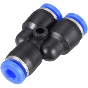 uxcell Plastic Connect Splitter Push To Tube Fittings 8 mm or 5/16" OD Push Lock Blue 5pcs