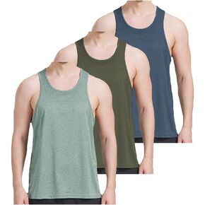 3 Pack Men’s Workout Tank Top Dry Fit Performance Gym Bodybuilding Athletic Sleeveless T Shirts