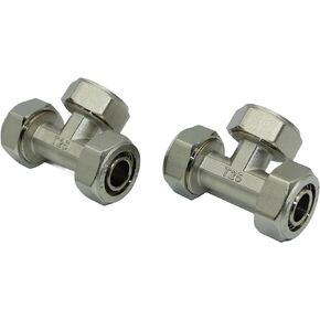 3/4 inch Equal Tee Fitting,3/4 tee,3/4 brass tee,Brass Nickel-Plated,200 psi Maximum working pressure, Tube Fitting for 3/4 Inch Tubing System.(2 pack)