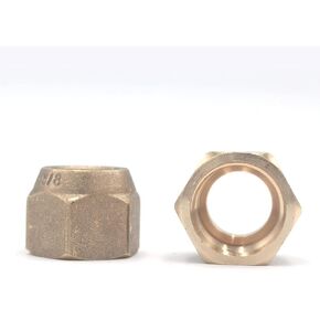 HANSUM 3/8 Swivel Female Male Union Flare Nut Mini Split Adapter SAE 45 Degree Flares Fitting Brass Cap for Line Set Tube Connector Compression Fitting Metal Coupling Copper Pipe (3/8,2packs)