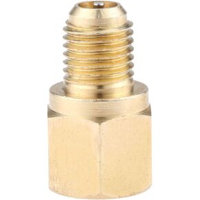 Aupoko R134A Refrigerant Tank Adapter, 1/4" Male to 1/2" Female R134A Brass Vacuum Pump Adapter with AC Fitting Valve Core