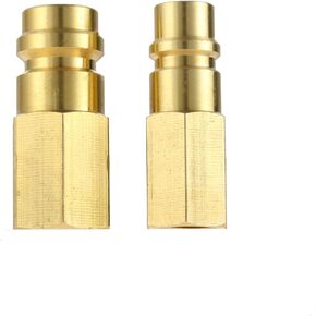 gohantee R12 R22 R502 Screw to R134A Fast Conversion Adapter Valve, R12 to R134A Conversion Kit, Adapter Switch R12 R22 R502 to R134A Quick Connector, High/Low Side 1/4" SAE (7/16"-20 Thread) Ports