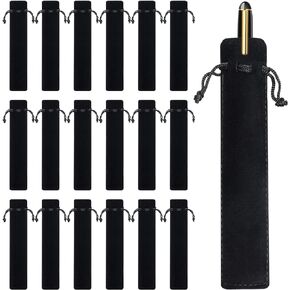 100 Pieces Velvet Pen Pouch Black Drawstring Pen Bag Black Pencil Case Pen Bag Soft Single Pen Sleeve Holder Home Decor Products for Student Adult Gifts School Office Business Supplies (100 Pieces)