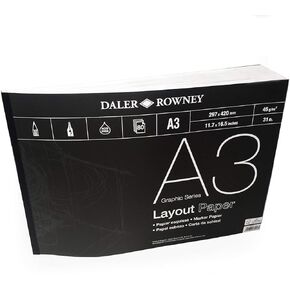 Daler Rowney – Layout Paper Pad – 45gsm – 80 Pages – A3 Landscape – Made in England
