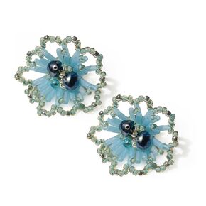 Kaiga | Beaded Larkspur Shaped Earrings 14K Gold 925 Silver Handmade Earring, “Flowers" for Women, The Gift That Never Fades. (Berry)