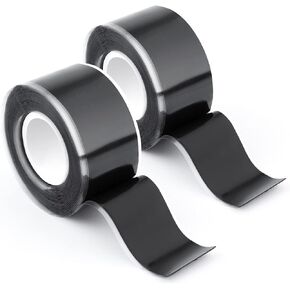 2 Rolls Grip Tape for Handles, 1inch x 10ft Silicone Rubber Grip Wrap Tape, Self Fusing Grip Tape for Bicycle Bar Gymnastics Fitness Sports Equipment Handlebar Barbells Tools