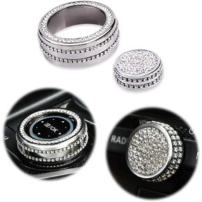 PGONE Bling Crystal Accessories Parts Air Conditioning Covers AC Knob Caps Interior Decal For Infiniti Q50
