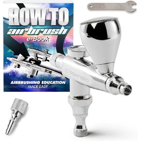 PointZero Single Action 7cc Gravity-Feed (Stubby) Airbrush Set - .3mm Nozzle