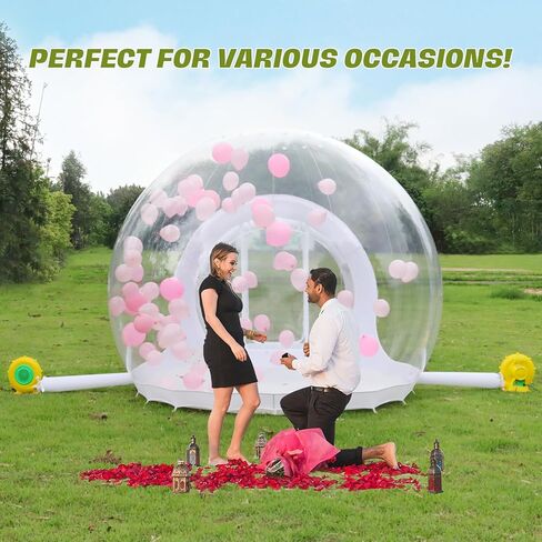 بيت فقاعات قابل للنفخ بطول 10 أقدام، خيمة فقاعية مع منفاخ هواء مزدوج، بيت فقاعات شفاف للأماكن الخارجية في الأماكن المغلقة، فقاعات بقطر 10 أقدام، بيت فقاعات نفق بطول 6 أقدام لحفل زفاف عائلي in Kuwait