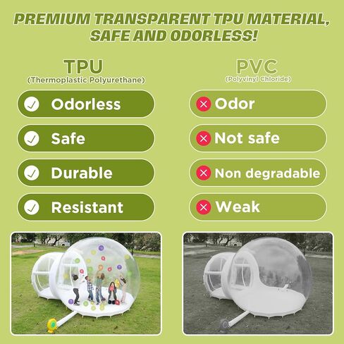 بيت فقاعات قابل للنفخ بطول 10 أقدام، خيمة فقاعية مع منفاخ هواء مزدوج، بيت فقاعات شفاف للأماكن الخارجية في الأماكن المغلقة، فقاعات بقطر 10 أقدام، بيت فقاعات نفق بطول 6 أقدام لحفل زفاف عائلي in Kuwait