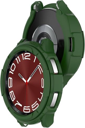 [عبوتان + عبوتان] حافظة متوافقة مع ساعة Samsung Galaxy Watch 6 Classic 43mm / 47mm، حافظة واقية من الكمبيوتر الشخصي + حلقة إطار من حجر الراين اللامع من PC + 2 طبقة حماية للشاشة من الزجاج المقوى، أسود + أسود in Kuwait