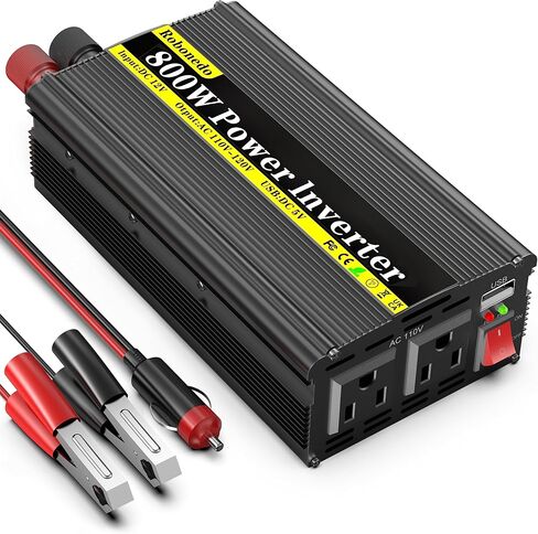 800 Watt Power Inverters for Vehicles, Car Inverter DC 12v to 110v AC Converter for Car Cigarette Lighter, Modified Sine Wave Inverters with 2 AC Outlets and 2.4A USB Ports for RV Camping in Saudi Arabia