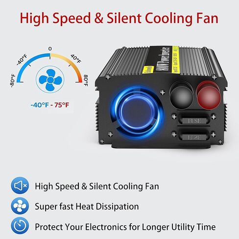 800 Watt Power Inverters for Vehicles, Car Inverter DC 12v to 110v AC Converter for Car Cigarette Lighter, Modified Sine Wave Inverters with 2 AC Outlets and 2.4A USB Ports for RV Camping in Saudi Arabia