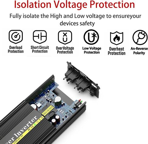 800 Watt Power Inverters for Vehicles, Car Inverter DC 12v to 110v AC Converter for Car Cigarette Lighter, Modified Sine Wave Inverters with 2 AC Outlets and 2.4A USB Ports for RV Camping in Saudi Arabia