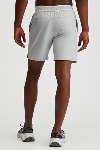 Fabletics Men's The Fundamental Short (Lined), Workout, Running, Training, Gym, Yoga, Ultra Lightweight, Athletic, 5" Inseam, XL, Mineral Grey in Saudi Arabia