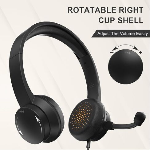 Masajoy Headset with Microphone for PC, USB Headset with Noise Cancelling Microphone, Computer Headset for Teams, Zoom, Skype Calls and Meetings in Kuwait
