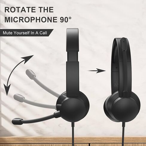 Masajoy Headset with Microphone for PC, USB Headset with Noise Cancelling Microphone, Computer Headset for Teams, Zoom, Skype Calls and Meetings in Kuwait