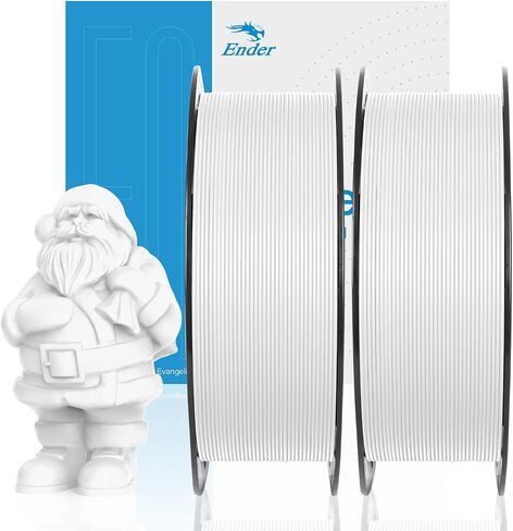 Official Creality PLA 3D Printer Filament, Ender PLA 3D Printer PLA Filament 1.75mm, Dimensional Accuracy +/- 0.02mm, No-Tangling and Strong Bonding, 1KG (2.2lbs) Spool PLA White*2 in Saudi Arabia