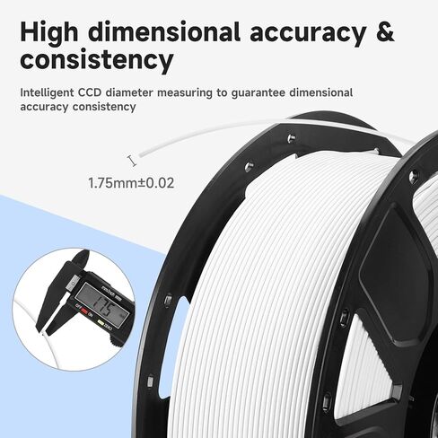 Official Creality PLA 3D Printer Filament, Ender PLA 3D Printer PLA Filament 1.75mm, Dimensional Accuracy +/- 0.02mm, No-Tangling and Strong Bonding, 1KG (2.2lbs) Spool PLA White*2 in Saudi Arabia