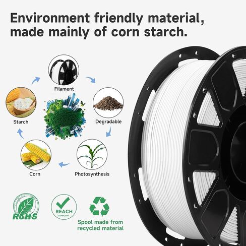 Official Creality PLA 3D Printer Filament, Ender PLA 3D Printer PLA Filament 1.75mm, Dimensional Accuracy +/- 0.02mm, No-Tangling and Strong Bonding, 1KG (2.2lbs) Spool PLA White*2 in Saudi Arabia