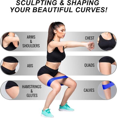 Resistance Bands for Fitness, Exercise Bands for Physical Therapy, Loop Band for Booty, Leg and Arm Strength Training, Home Workout, Pilates, Gym, Yoga, Crossfit, Body Shaping, with Training Guide in Saudi Arabia
