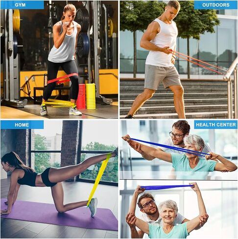 Resistance Bands for Fitness, Exercise Bands for Physical Therapy, Loop Band for Booty, Leg and Arm Strength Training, Home Workout, Pilates, Gym, Yoga, Crossfit, Body Shaping, with Training Guide in Saudi Arabia