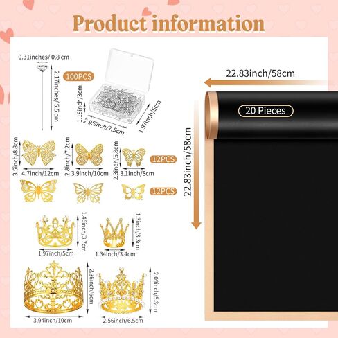 Kigeli 148 Pcs Flower Bouquet Accessories Include 20 Sheets Flower Wrapping Paper 4 Crowns 24 3D Butterfly Wall Decor 100 Bouquet Pins Gifts for Graduation Grad Mother's Day Birthday DIY(Black) in Saudi Arabia