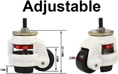 عجلات جذعية ممتازة قابلة للسحب لآلة التسوية - 4 عبوات - 2400 رطل لكل مجموعة - حامل جذعي ملولب - مسامير/أجهزة متضمنة 12 مم (جديدة ومحسنة) in Kuwait