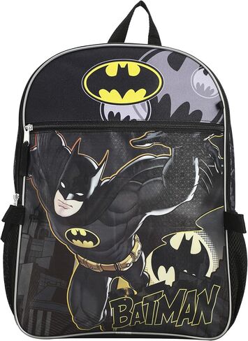 Bioworld DC Comic Book Batman Symbol 5-Piece Backpack Accessory Set for boys in Saudi Arabia