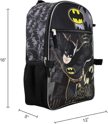 Bioworld DC Comic Book Batman Symbol 5-Piece Backpack Accessory Set for boys in Saudi Arabia