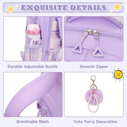 MUSEVOS Girls Backpack, Ideal School Backpack for Girls from Elementary to Teen Years, Kawaii Bookbag Cute Large Capacity in Saudi Arabia