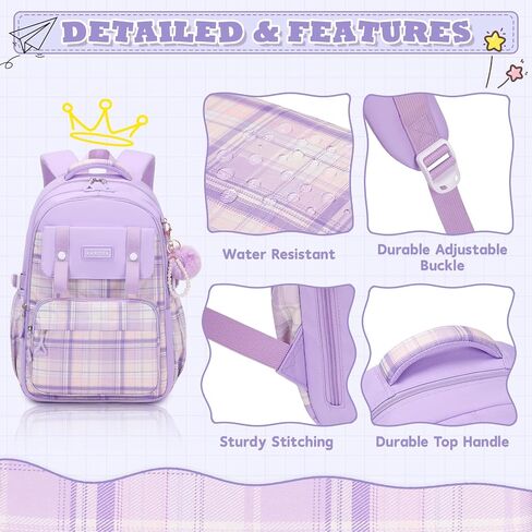 MUSEVOS Girls Backpack, Ideal School Backpack for Girls from Elementary to Teen Years, Kawaii Bookbag Cute Large Capacity in Saudi Arabia
