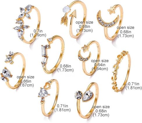 HUASAI 8 PCS Gold Rings for Women Gold Stacking Rings Set Dainty Stackable Boho Pearl Rings Midi Finger Rings Vintage Simple Trendy Rings Trendy Jewelry Gifts in Saudi Arabia