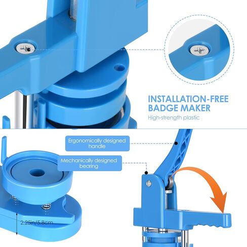 آلة صنع الأزرار 58 مم - 100 لوازم صنع الأزرار - آلة صنع الدبابيس آلة الضغط على الأزرار لشارات الأزرار التي تصنعها بنفسك - مثالية للحرف اليدوية والحفلات والأحداث in Kuwait