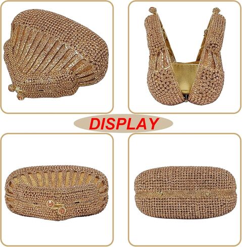 Novelty Crystal Clutch Coin Wallet Women Rhinestone Purse Sparkling Evening Bags for Wedding Party Prom Handbag(small house 1) in Saudi Arabia
