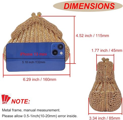 Novelty Crystal Clutch Coin Wallet Women Rhinestone Purse Sparkling Evening Bags for Wedding Party Prom Handbag(small house 1) in Saudi Arabia