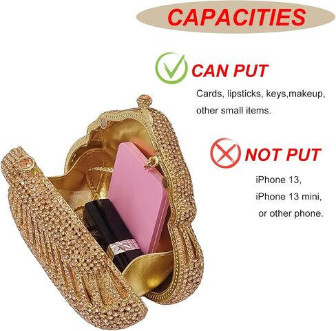 Novelty Crystal Clutch Coin Wallet Women Rhinestone Purse Sparkling Evening Bags for Wedding Party Prom Handbag(small house 1) in Saudi Arabia