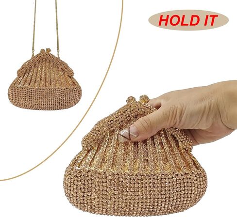 Novelty Crystal Clutch Coin Wallet Women Rhinestone Purse Sparkling Evening Bags for Wedding Party Prom Handbag(small house 1) in Saudi Arabia