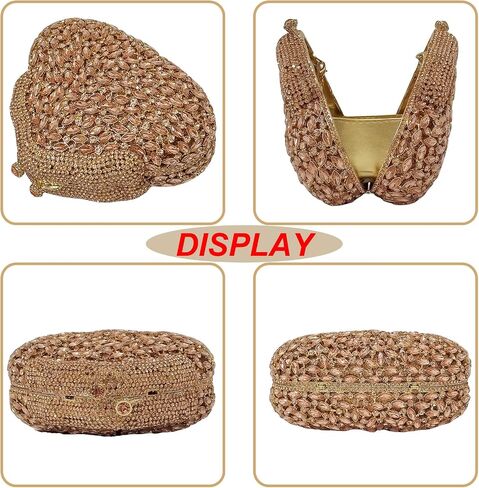 Novelty Crystal Clutch Coin Wallet Women Rhinestone Purse Sparkling Evening Bags for Wedding Party Prom Handbag(small house 1) in Saudi Arabia